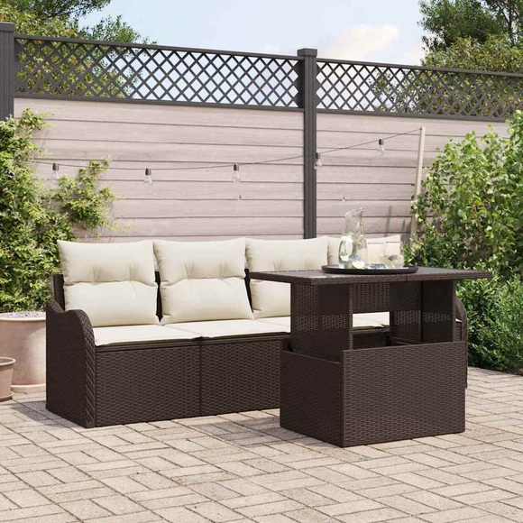 VidaXL - Outdoor-sofagarnitur poly-rattan, One Size, Braun
