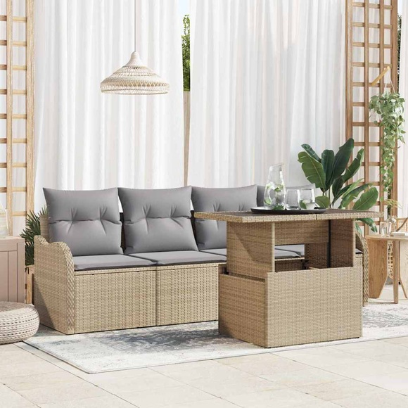 VidaXL - Outdoor-sofagarnitur poly-rattan, One Size, Beige