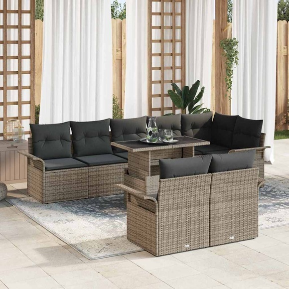 VidaXL - Gartensofa-set poly-rattan, One Size, Grau