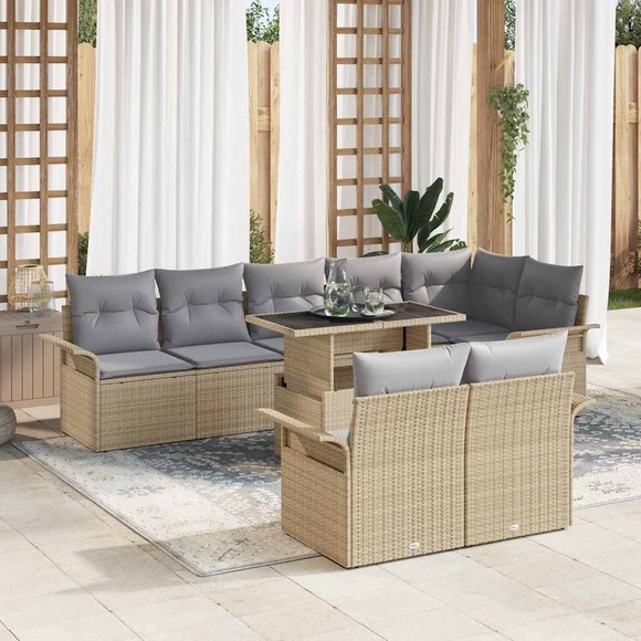 VidaXL - Gartensofa-set poly-rattan, One Size, Beige