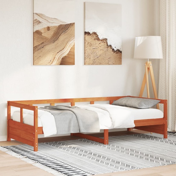 vidaXL Tagesbett Wachsbraun 90x190 cm Massivholz Kiefer