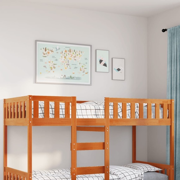 vidaXL Kinderbett ohne Matratze Wachsbraun 90x190 cm Massivholz Kiefer