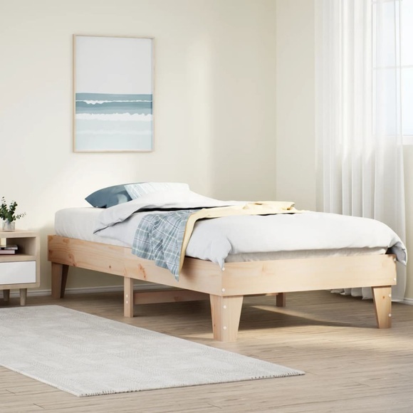 vidaXL Massivholzbett ohne Matratze 100x200 cm Kiefernholz
