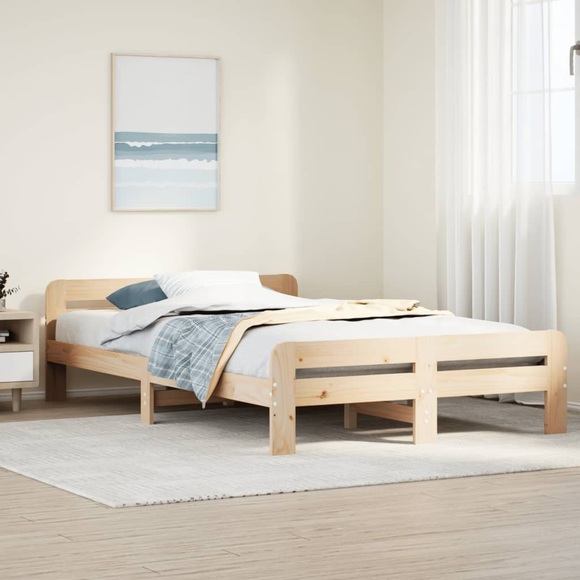 vidaXL Massivholzbett ohne Matratze 120x200 cm Kiefernholz