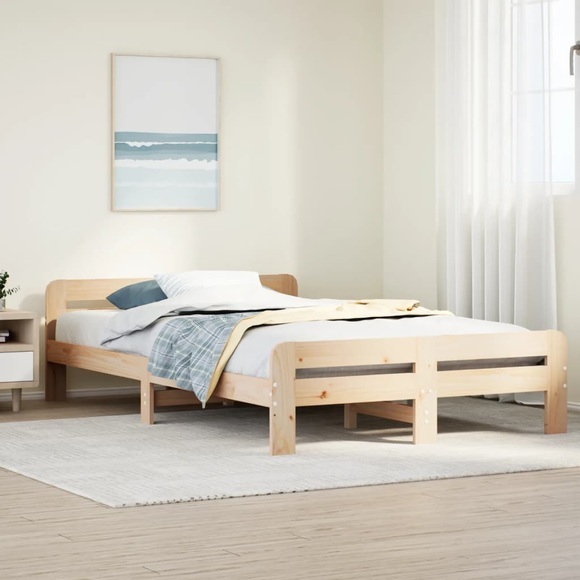 vidaXL Massivholzbett ohne Matratze 120x190 cm Kiefernholz