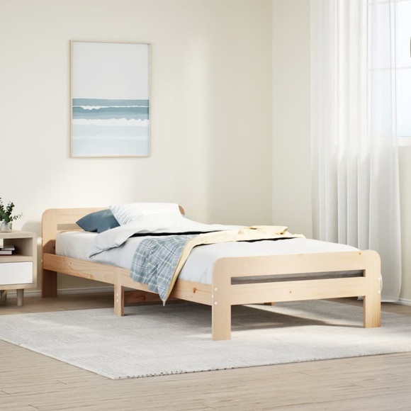 vidaXL Massivholzbett ohne Matratze 75x190 cm Kiefernholz
