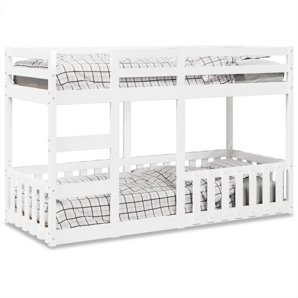 vidaXL Etagenbett Weiß 90x190 cm Massivholz Kiefer