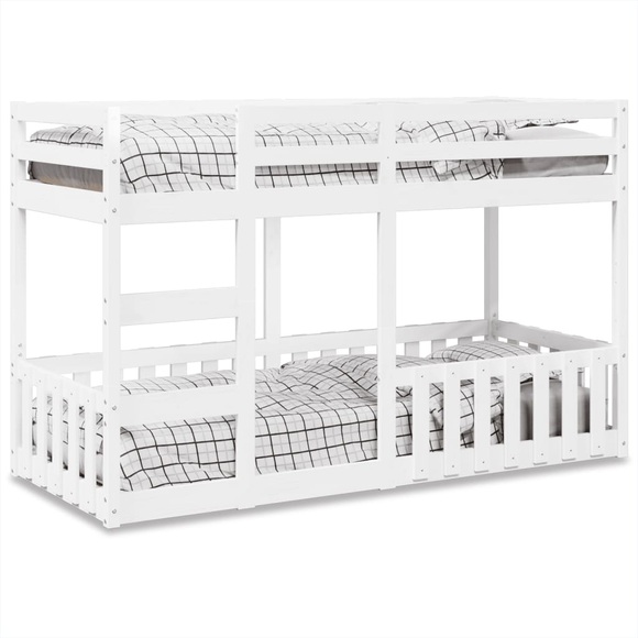 vidaXL Etagenbett Weiß 75x190 cm Massivholz Kiefer