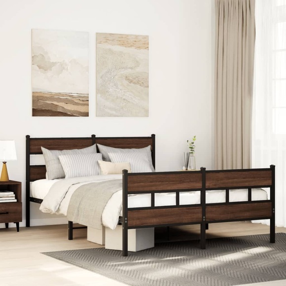 vidaXL Bettgestell ohne Matratze mit Kopf- und Fußteil 137x190 cm