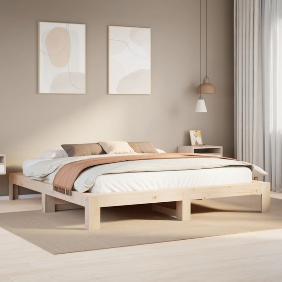 vidaXL Massivholzbett ohne Matratze 180x200 Kiefernholz