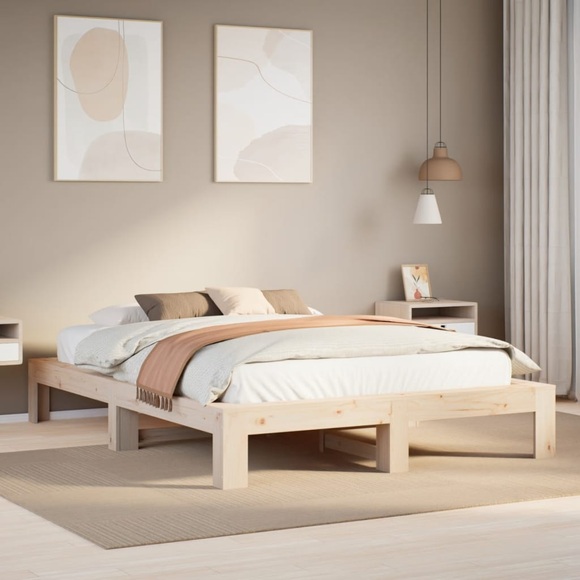 vidaXL Massivholzbett ohne Matratze 140x200 cm Kiefernholz