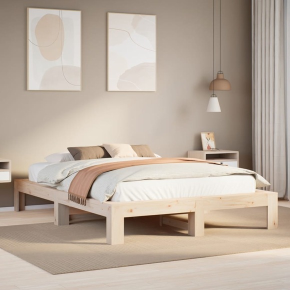 vidaXL Massivholzbett ohne Matratze 140x190 cm Kiefernholz