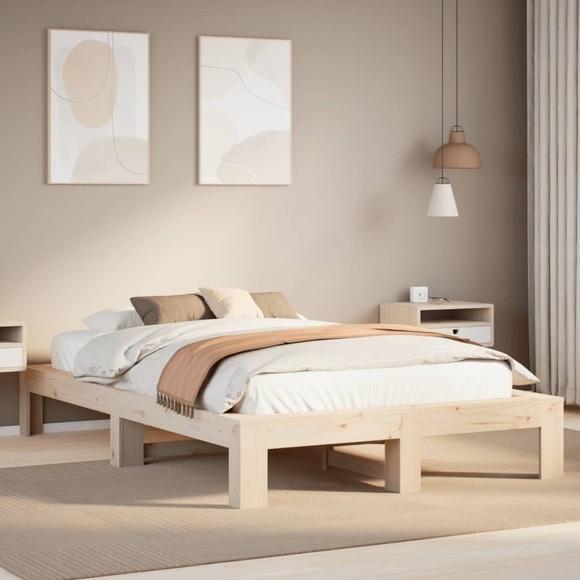 vidaXL Massivholzbett ohne Matratze 120x190 cm Kiefernholz