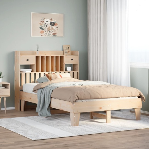 vidaXL Massivholzbett ohne Matratze 135x190 cm Kiefernholz