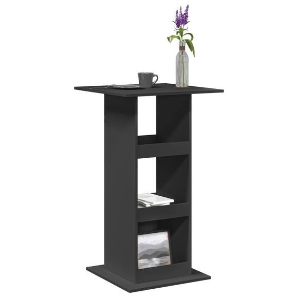 vidaXL Bartisch mit Ablagen Schwarz 60x60x102 cm Holzwerkstoff