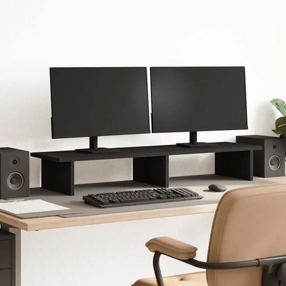vidaXL Monitorständer Schwarz 100x27x15 cm Holzwerkstoff