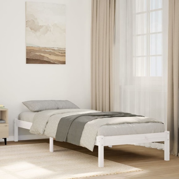vidaXL Massivholzbett Extra Lang ohne Matratze Weiß 80x220 Kiefernholz