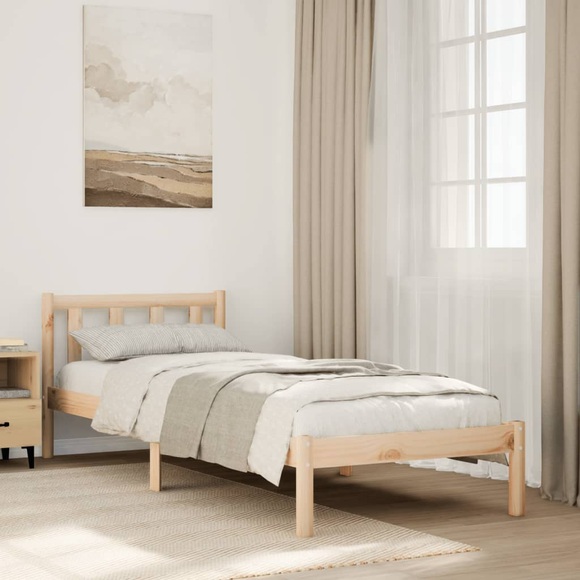 vidaXL Massivholzbett Extra Lang ohne Matratze 90x210 Kiefernholz