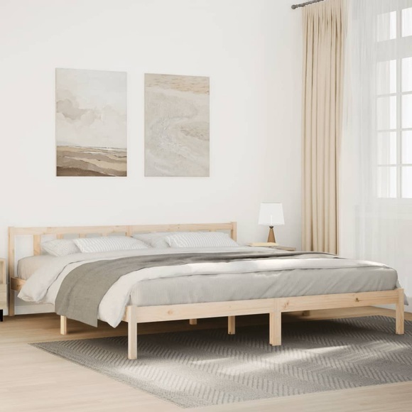 vidaXL Massivholzbett Extra Lang ohne Matratze 200x210 cm Kiefernholz