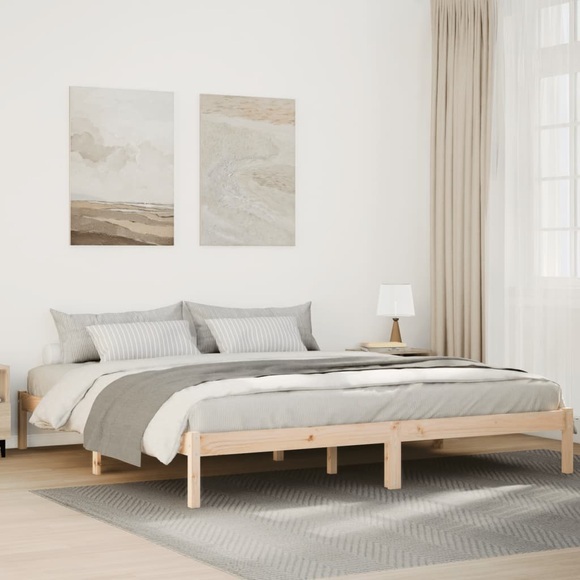 vidaXL Massivholzbett Extra Lang ohne Matratze 200x210 cm Kiefernholz