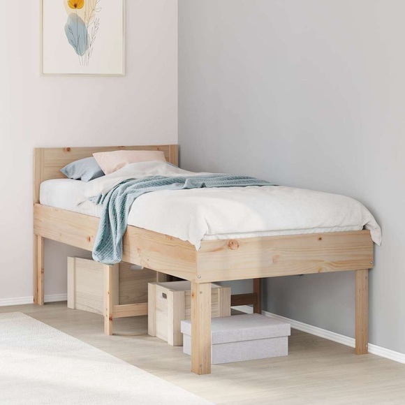 vidaXL Massivholzbett ohne Matratze 75x190 cm Kiefernholz
