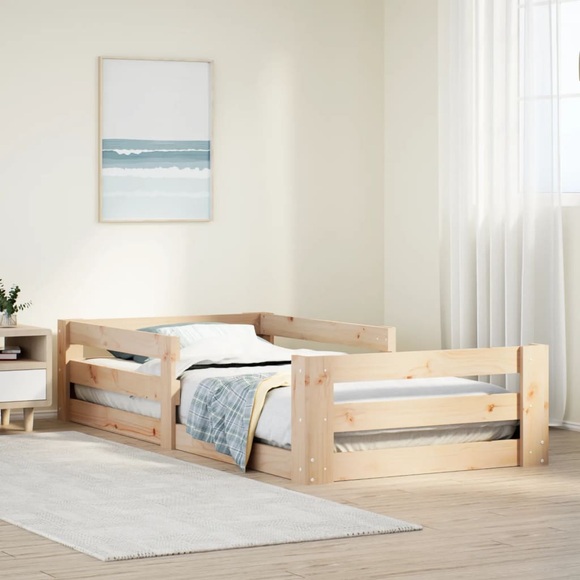 vidaXL Massivholzbett ohne Matratze 75x190 cm Kiefernholz