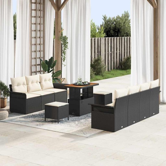 VidaXL - Gartensofa-set poly-rattan, One Size, Schwarz