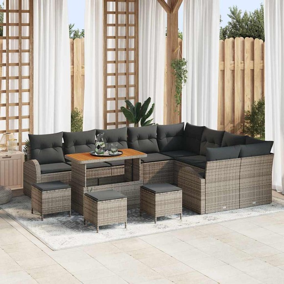 VidaXL - Garten-sofa poly-rattan, One Size, Grau