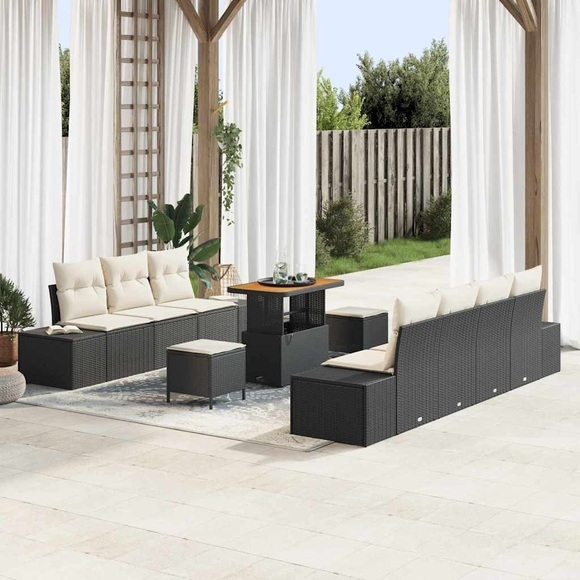 VidaXL - Garten-sofa poly-rattan, One Size, Schwarz