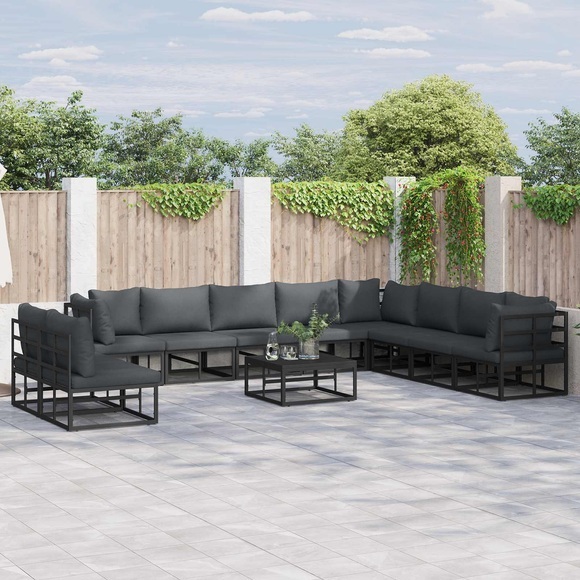 VidaXL - Garten-sofa aluminium, One Size, Schwarz