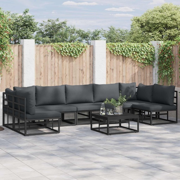 VidaXL - Garten-sofa aluminium, One Size, Schwarz