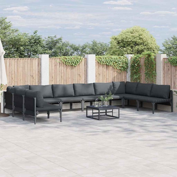 VidaXL - Garten-sofa stahl, One Size, Grau