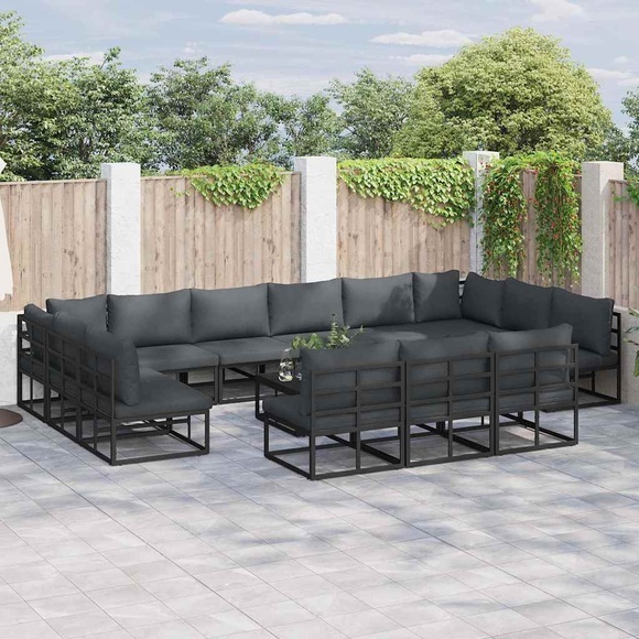 VidaXL - Outdoor-sofa aluminium, One Size, Schwarz