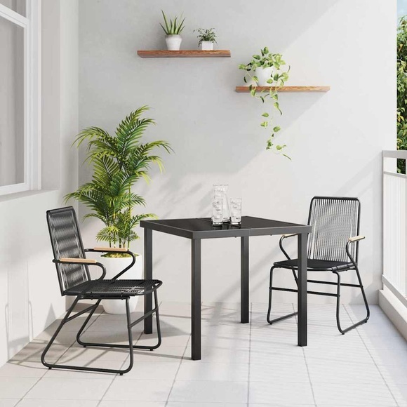 VidaXL - Garten essgruppe pvc, One Size, Schwarz