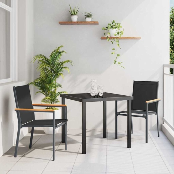 VidaXL - Garten essgruppe textilene, One Size, Schwarz