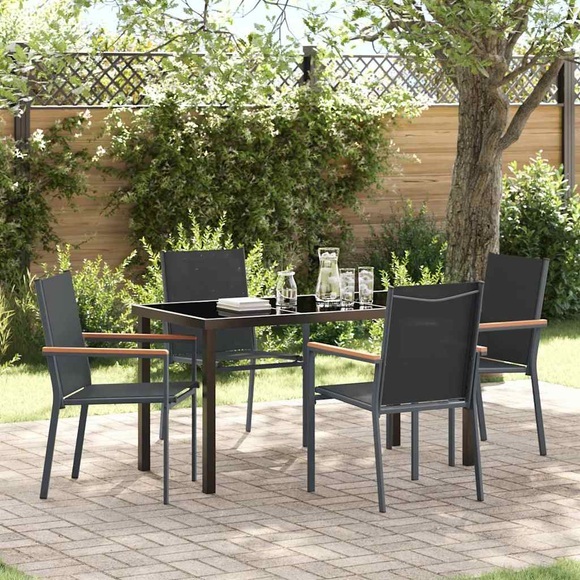 VidaXL - Garten essgruppe textilene, One Size, Schwarz