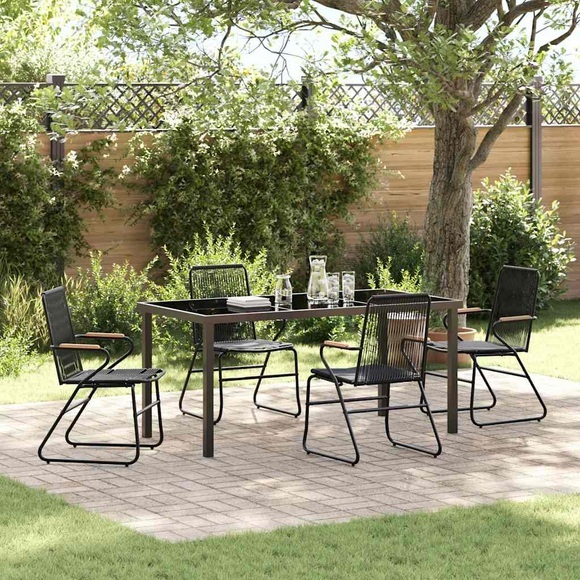 VidaXL - Garten essgruppe pvc, One Size, Schwarz