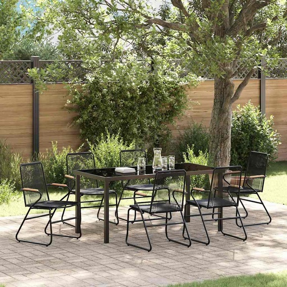 VidaXL - Garten essgruppe pvc, One Size, Schwarz