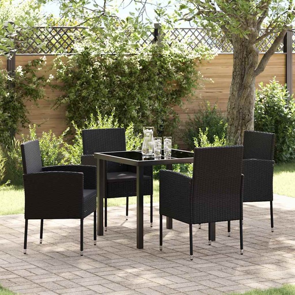 VidaXL - Gartenset poly-rattan, One Size, Schwarz