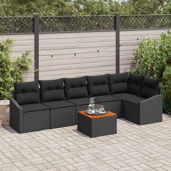 VidaXL - Garten-sofa poly-rattan, One Size, Schwarz
