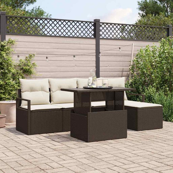 VidaXL - Modulares gartensofa poly-rattan, One Size, Braun