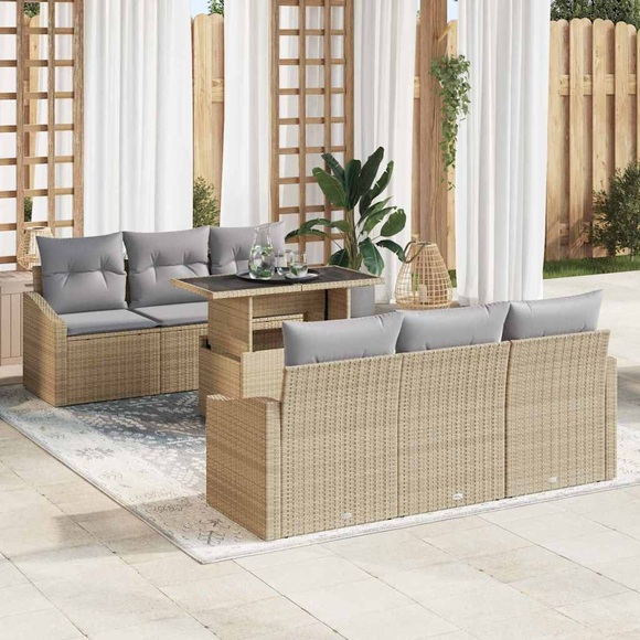 VidaXL - Garten-sofa-set poly-rattan, One Size, Schwarz