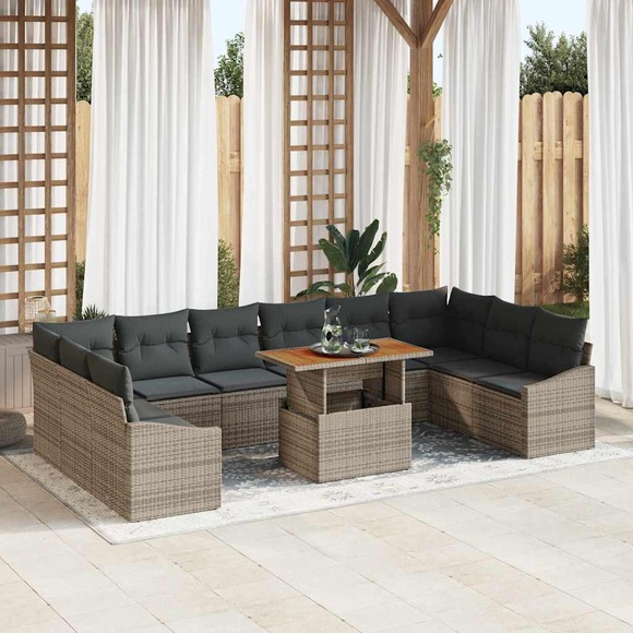 VidaXL - Garten-sofa-set poly-rattan, One Size, Grau