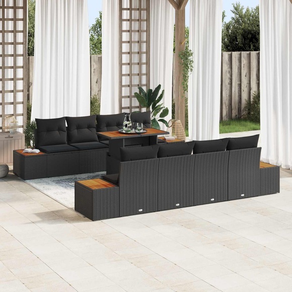 VidaXL - Garten-sofa-set poly-rattan, One Size, Schwarz