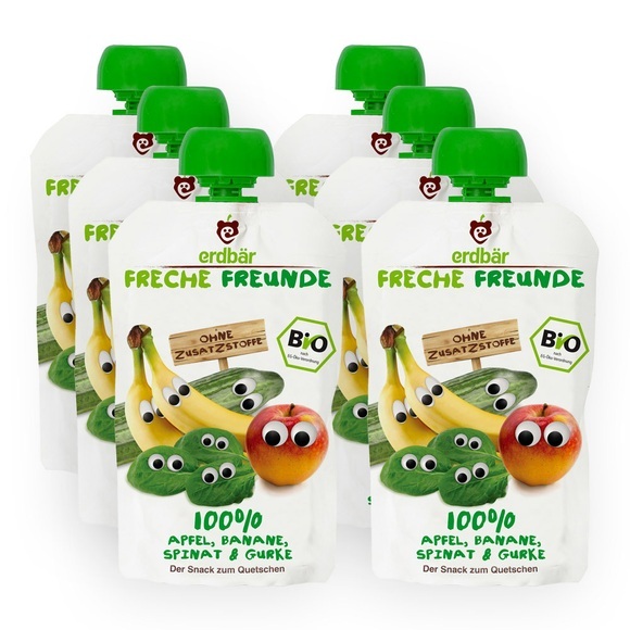 erdbär Freche Freunde 100% Obst & Gemüse Quetschies