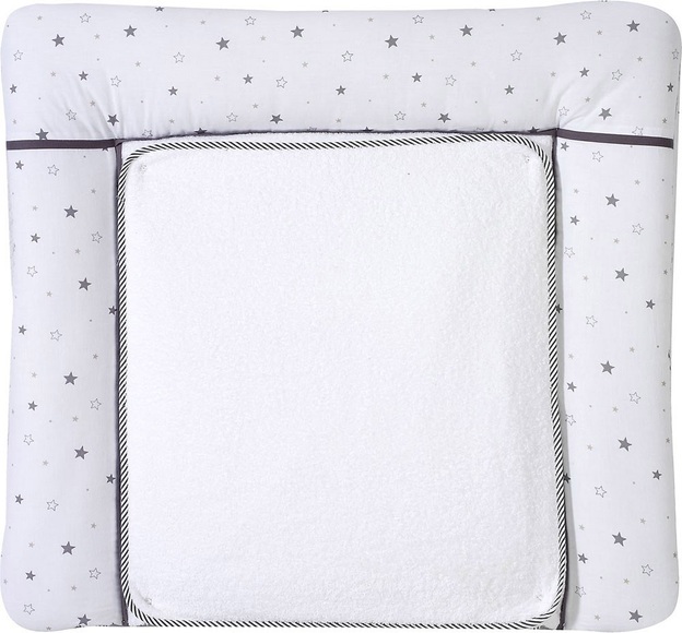 SCHARDT Wickelauflage Frottee 80x75 cm Sternchen grau