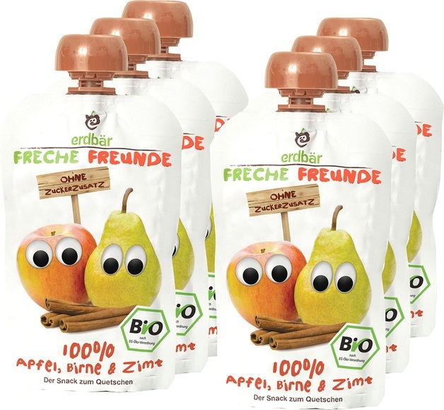 erdbär Freche Freunde 100% Obst Quetschies