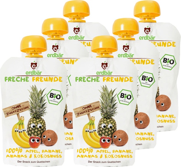 erdbär Freche Freunde 100% Obst Quetschies