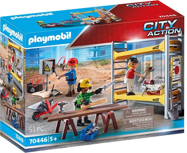 PLAYMOBIL 70446 Baugerüst mit Handwerkern