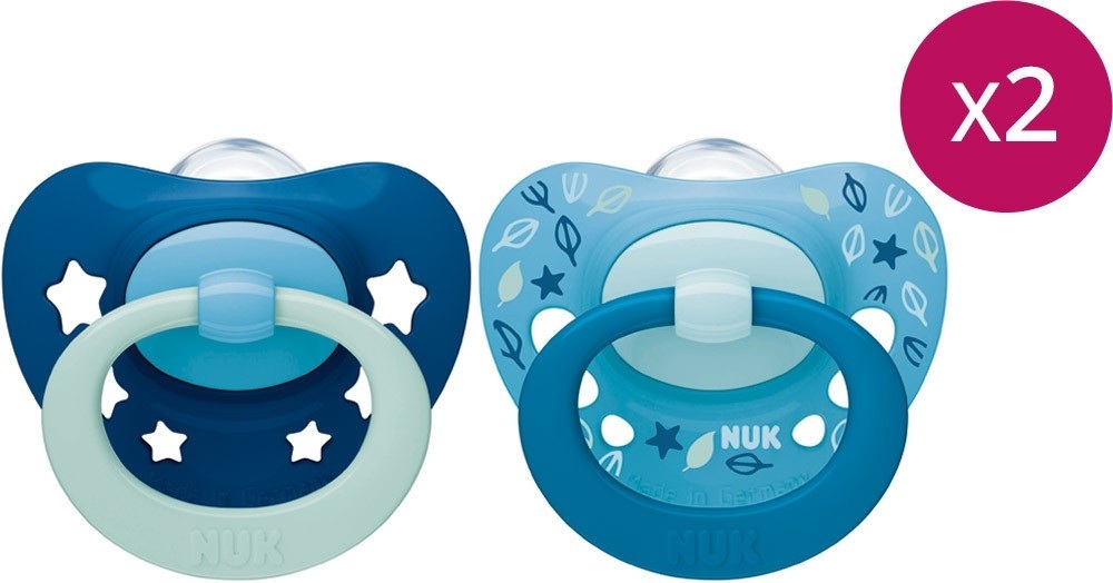 NUK Signature Silikon-Nuggi dunkelblau & blau